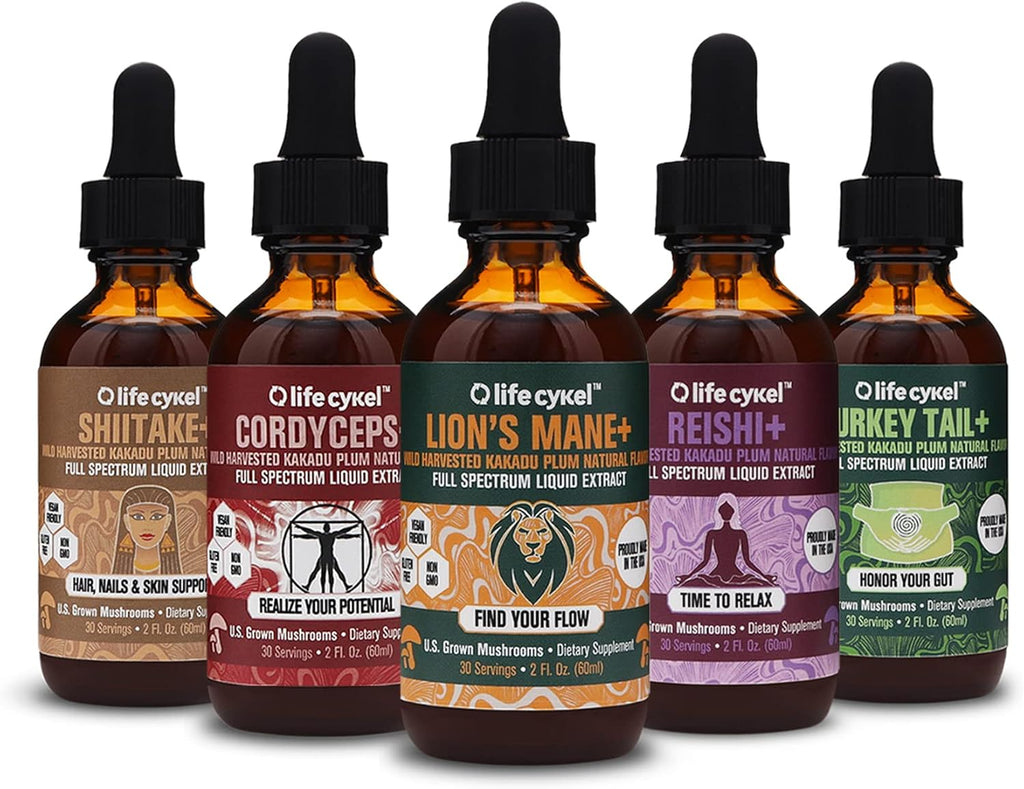 Life Cykel Mushroom Extract Set - Shiitake Organic Mushrooms, Made in US C922