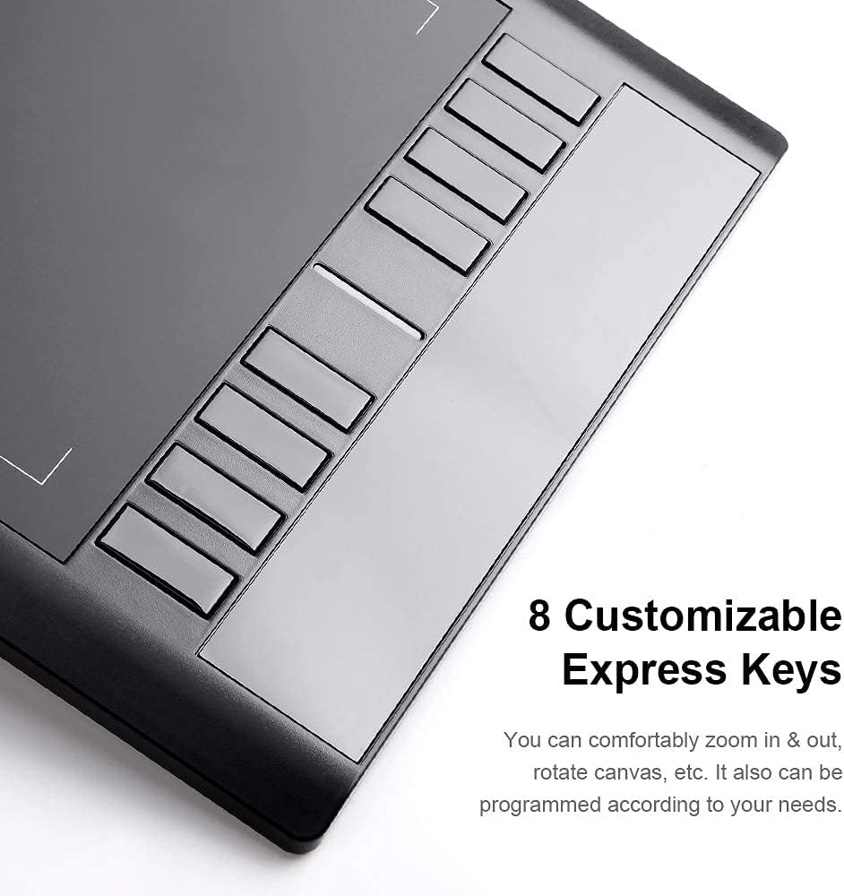 Parblo A610 V2 Graphic Drawing Tablet 10 x 6 inch with 8 Hot Keys, Battery-Free Stylus, 8192 Pressure, 2 Pack Z241232