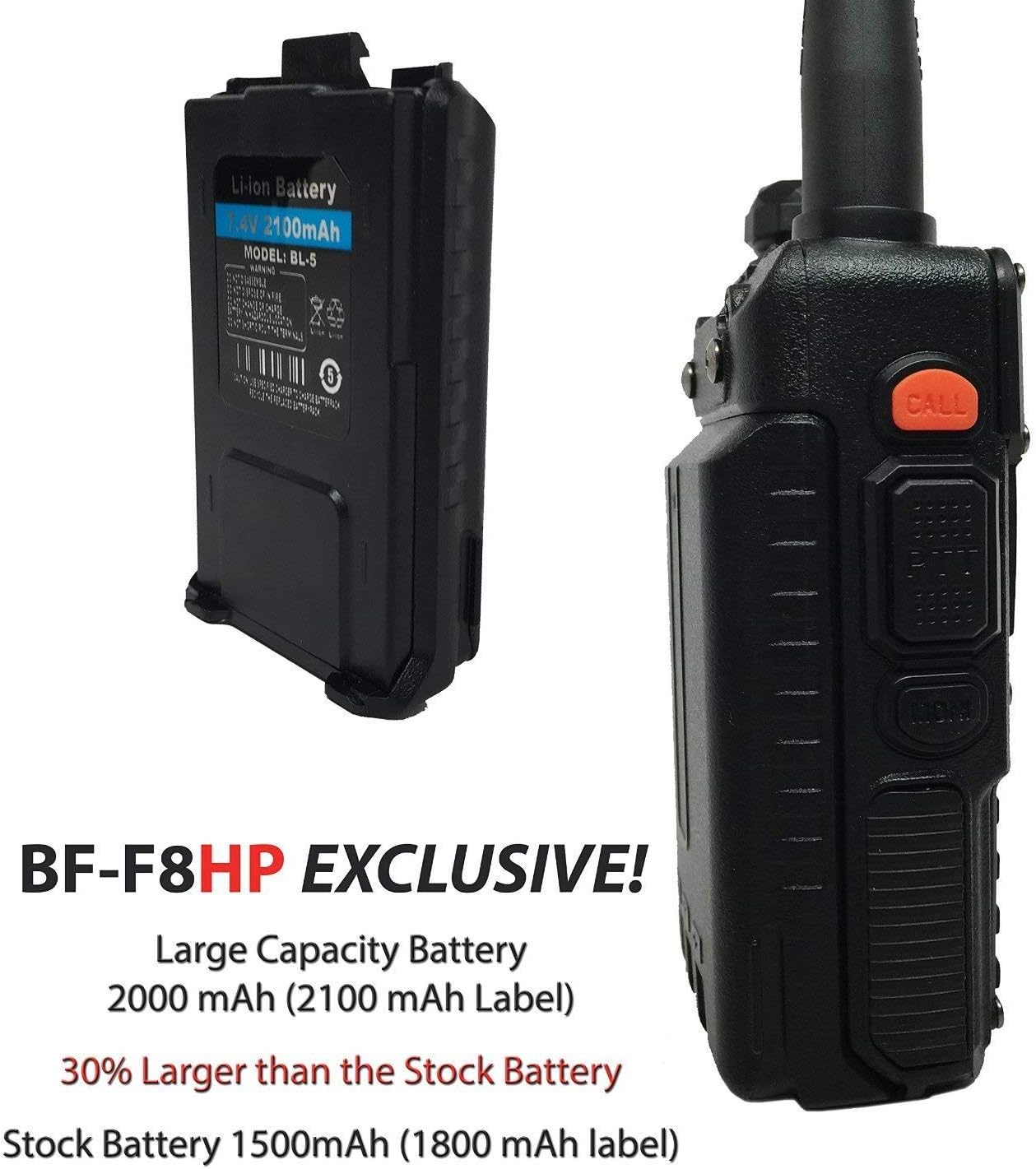 BAOFENG BF-F8HP 8-Watt Dual Band Two-Way Radio with Large Battery N44906