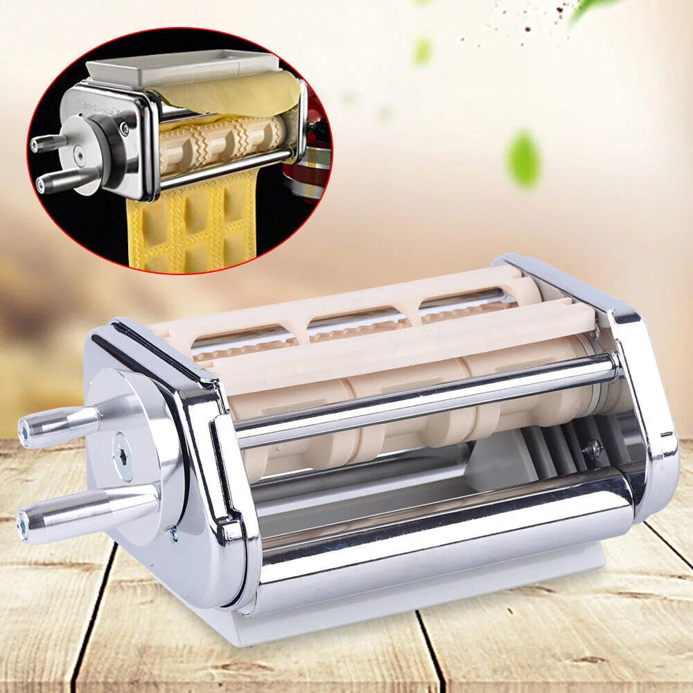 Pasta & Ravioli Maker Attachment for Stand Mixers, Silver Q4815