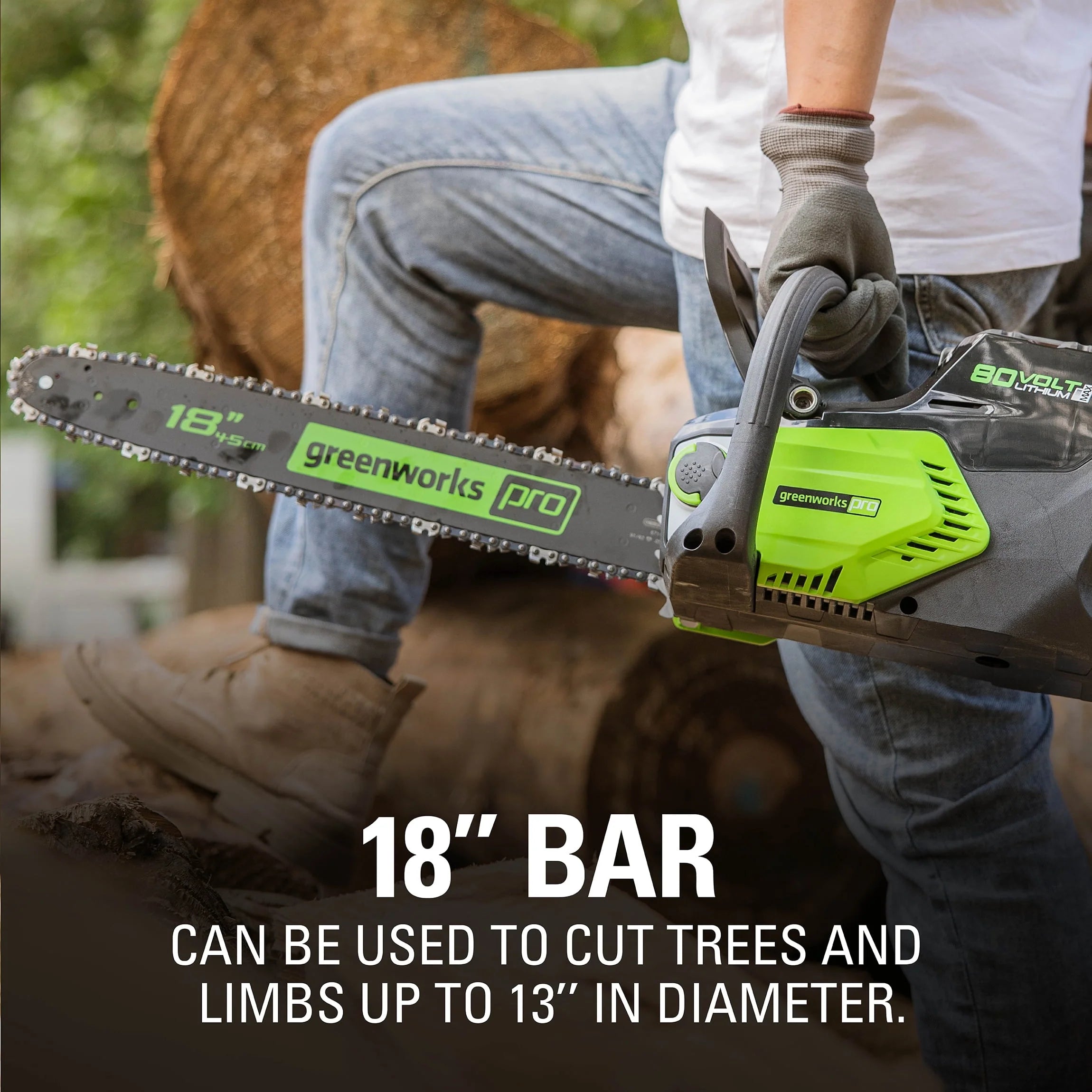 Greenworks 80V 18-inch Cordless Brushless Chainsaw Kit with 2.0 Ah Battery & Charger S659932