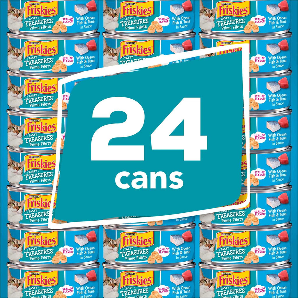 Friskies Tasty Treasures Prime Fillet Wet Cat Food, Ocean Fish & Tuna & Scallop Z294843