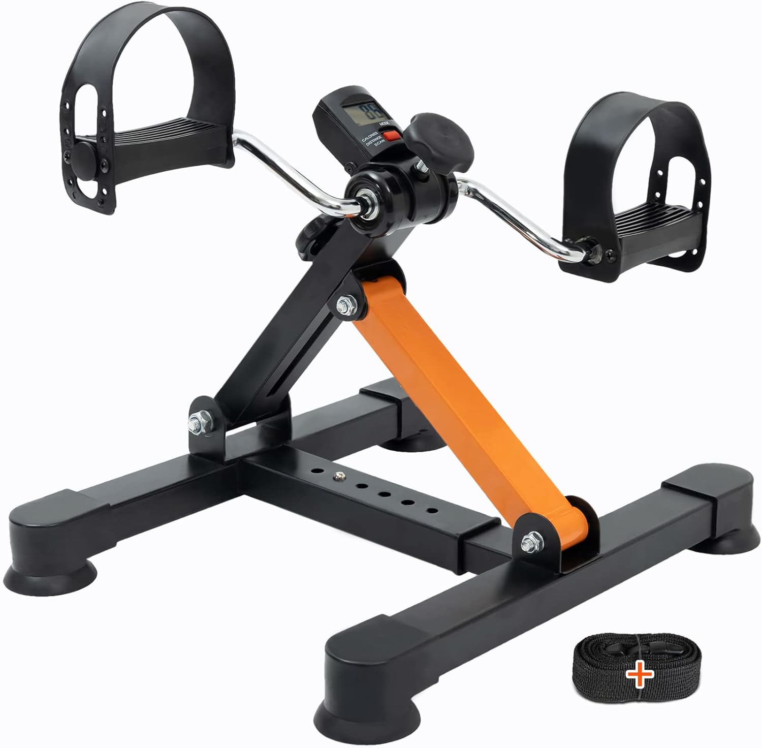 GOREDI Foldable Pedal Exerciser, Upgraded Under Desk Bike for Arm/Leg Workout, Portable Sitting Desk Cycle for Office,Senior, Mini Exercise Bike with LCD Monitor Pack of 2