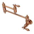 Kingston Brass KS310BALAC Heirloom Wall Mount Pot Filler Kitchen Faucet Antique Copper