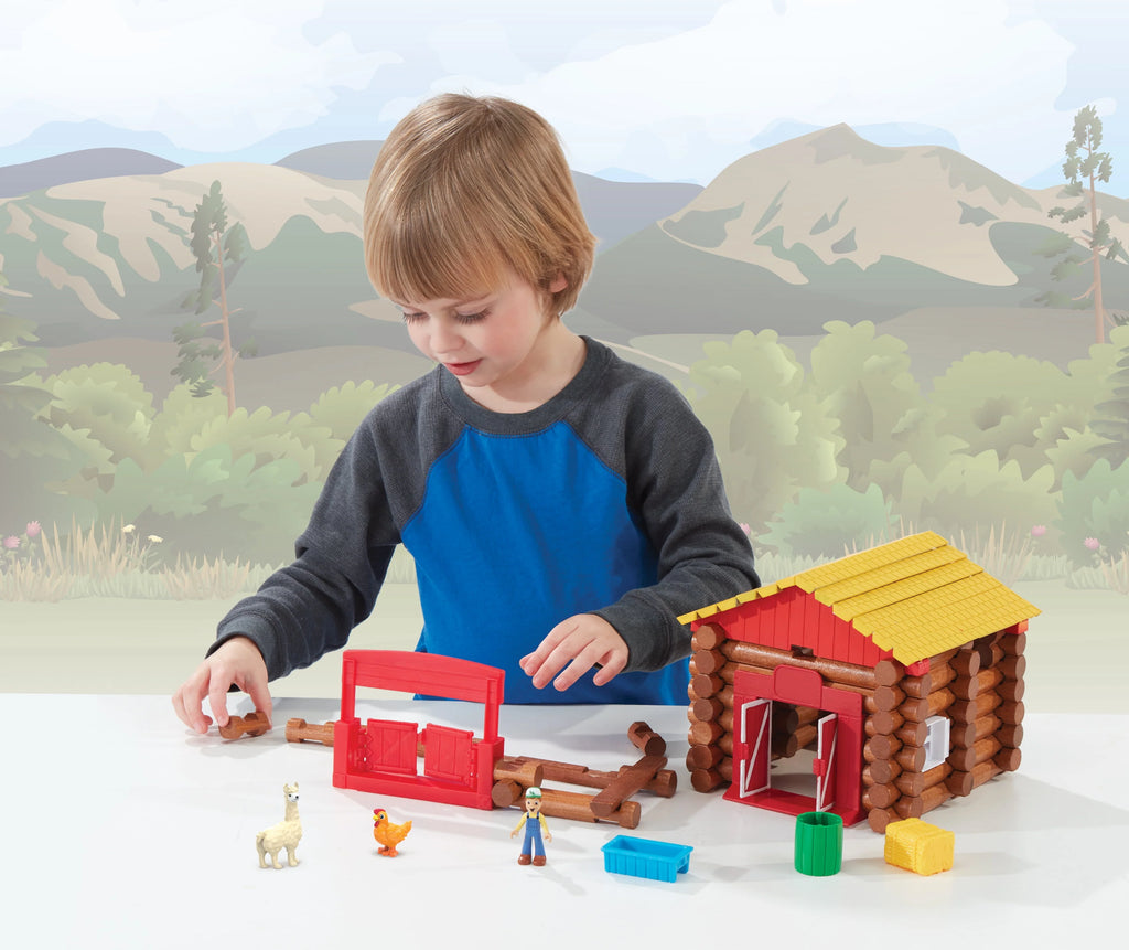 LINCOLN LOGS Fun on the Farm Real Wood Logs 102 Pieces Ages 3+ N3988