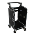 Prox 16U Rack x 10U Top Mixer DJ Combo Flight Case w/Laptop Shelf