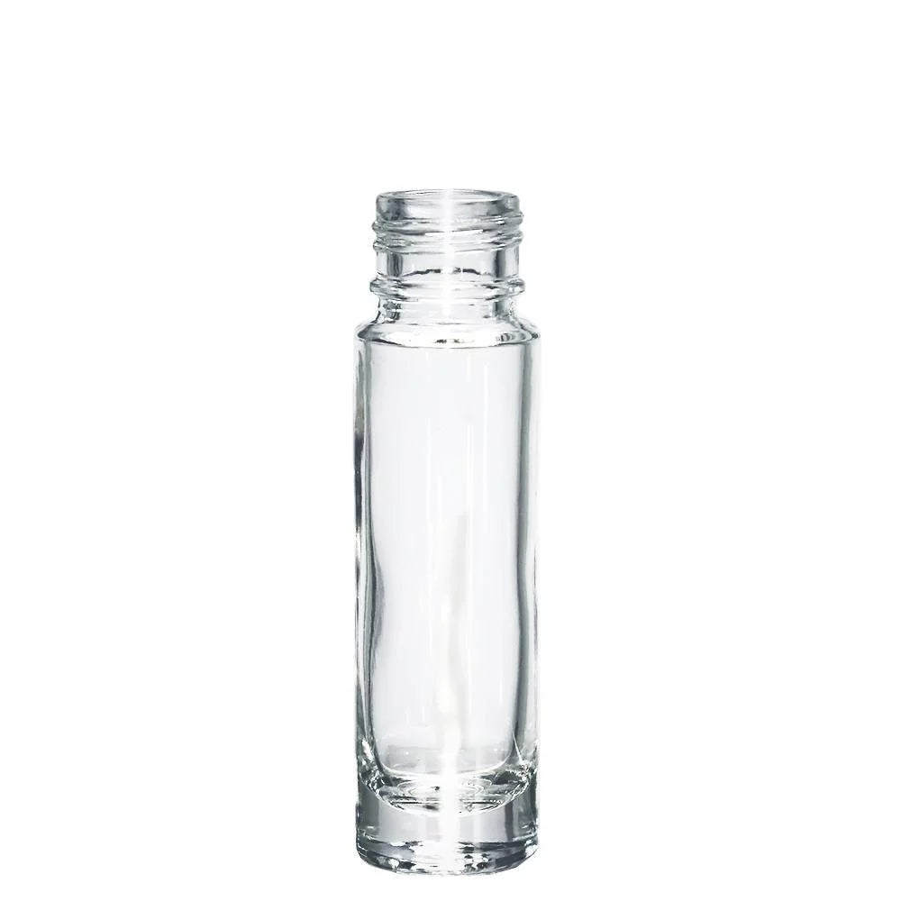 1/3 oz Clear Glass Roll-on Bottle with Black Cap L2864