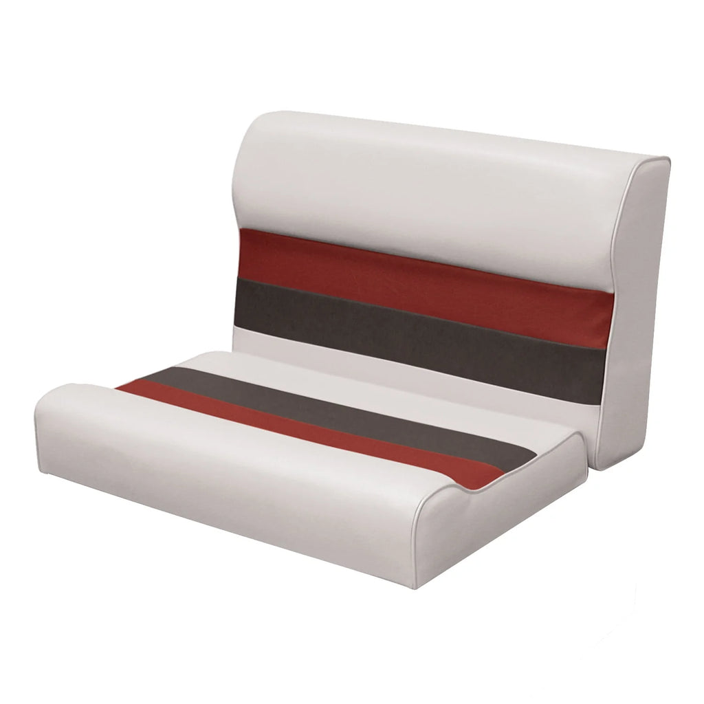Wise 8WD95-1011 Deluxe Series Pontoon 28 Bench Seat and Backrest Cushion Set, Grey/Navy/Blue
