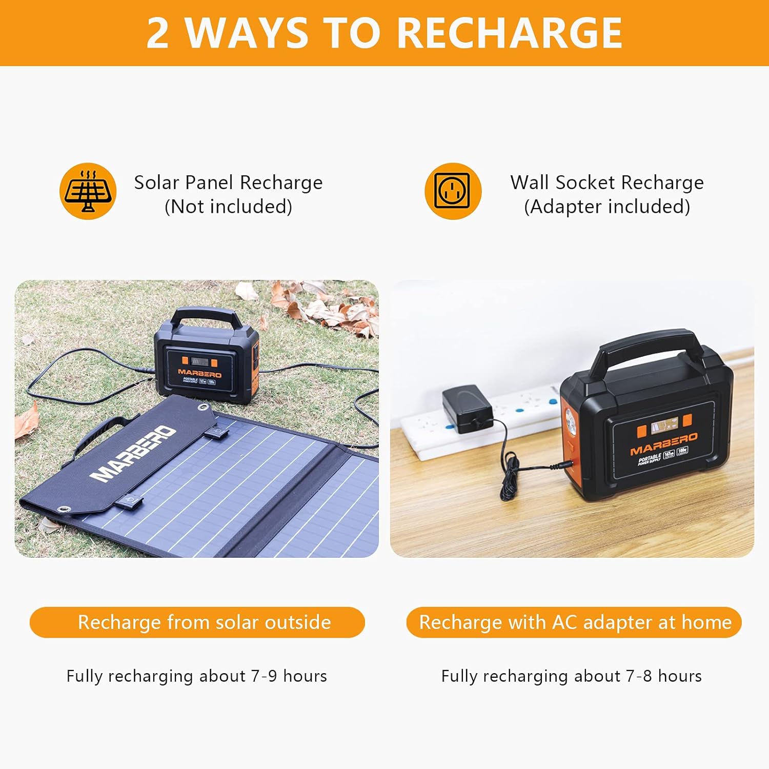 MARBERO 167Wh Portable Power Station 45000mAh Solar Generator J80808