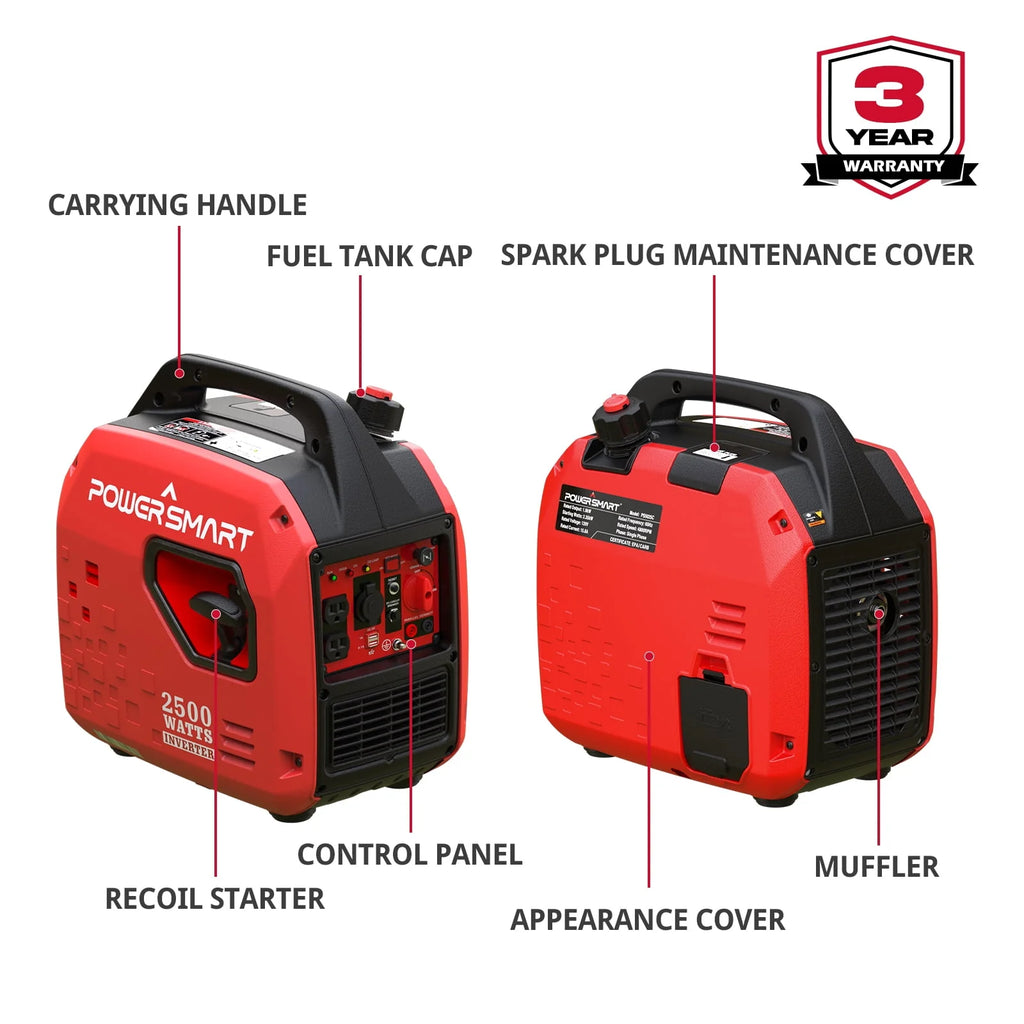PowerSmart 2500W Portable Inverter Generator for Camping R657989