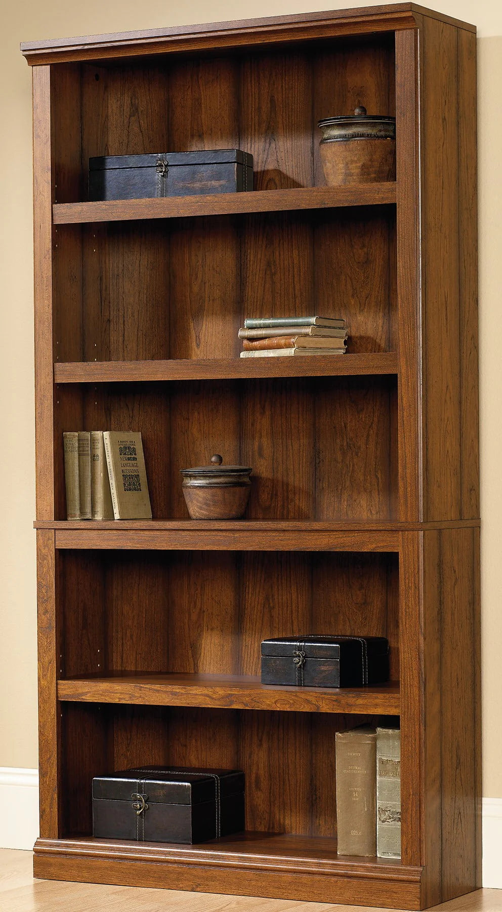 Sauder Select 5-Shelf Bookcase, Chalked Chestnut Finish O1929