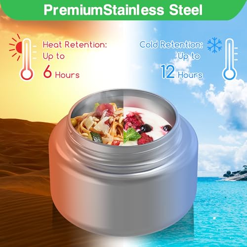 Bento Box for Kids - Leak-Proof Lunch Box with Insulated Thermos Food Jar, Blue O585527