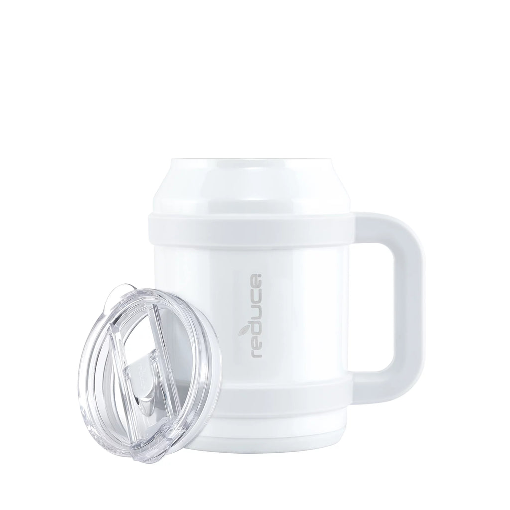 Vacuum Insulated Stainless Steel Mug with Lid and Straw, White, 50 fl oz O34409