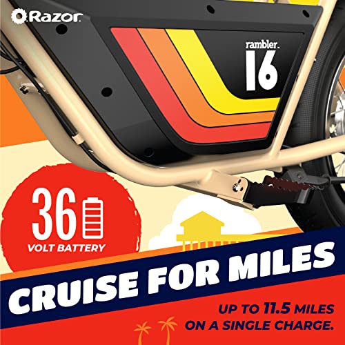 Razor Rambler 16 36V Electric Minibike with Retro Style, Retrospec Dakota Adult Helmet B115