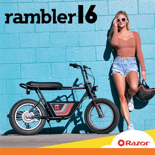 Razor Rambler 16 36V Electric Minibike with Retro Style, Retrospec Dakota Adult Helmet B115