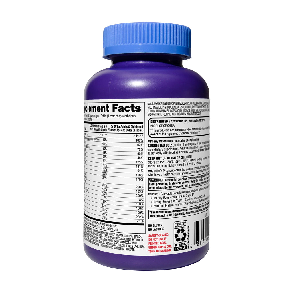 Equate Children's Chewable Multivitamin Tablets, 150 Count H64974