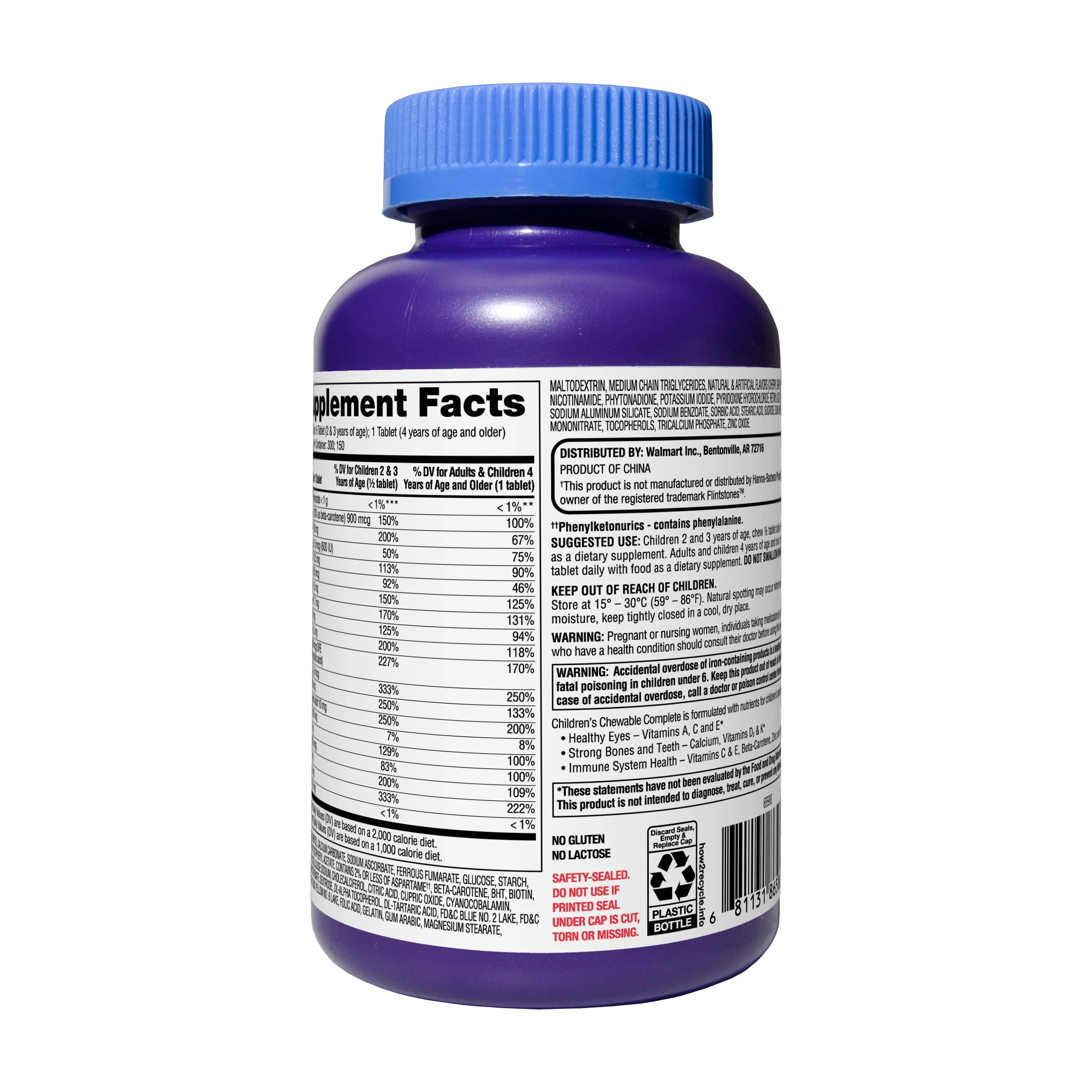 Equate Children's Chewable Multivitamin Tablets, 150 Count H64974
