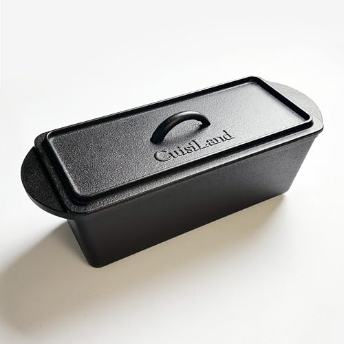 Cuisiland Rectangular Cast Iron Bread Loaf Pan with Lid R869