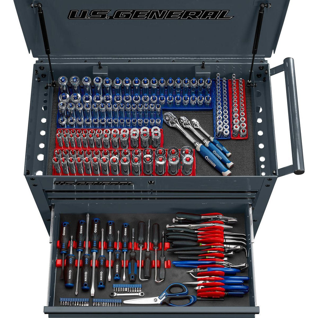 U.S. GENERAL 30 in. 4-Drawer Tech Cart, Red Y546116