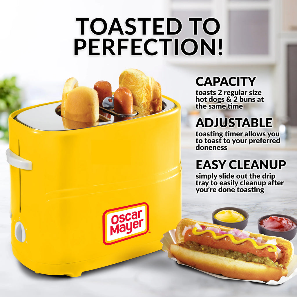 Oscar Mayer 2 Slot Hot Dog and Bun Toaster with Mini Tongs Q925
