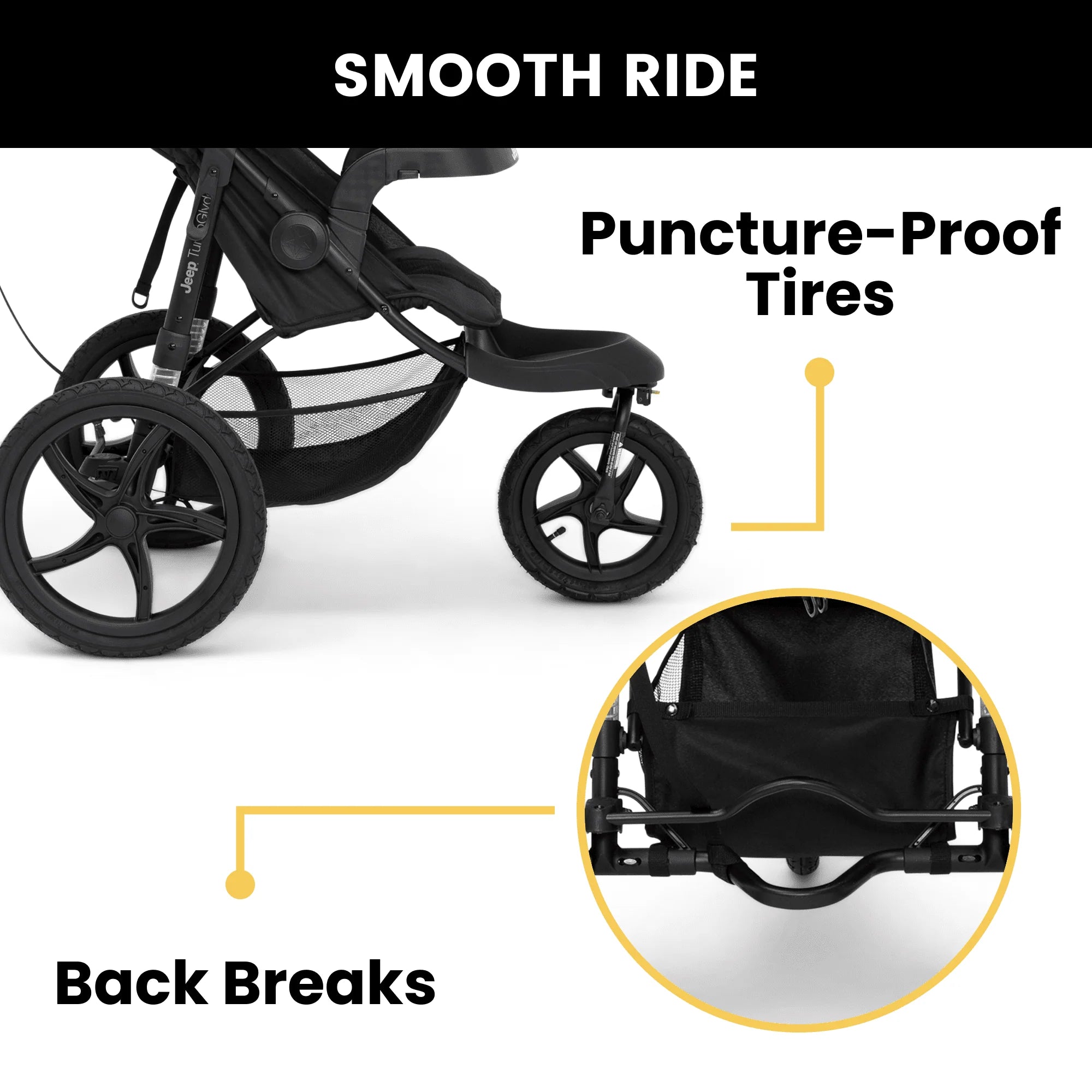 Jeep TurboGlyde Jogging Stroller by Delta Children, Black J18008