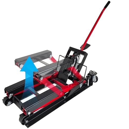 Hydraulic Motorcycle Lift Jack, GARVEE 1500 LBS Capacity Steel ATV Lift Stand Hoist with Wheels, Portable Motorcycle Bike ATV UTV Lift Table Jack Hoist Stand