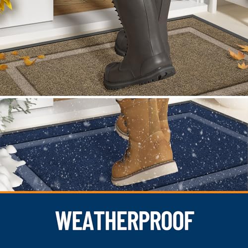 OLANLY Front Door Mat Indoor Outdoor Entrance, Waterproof, 36x24, Black P2970