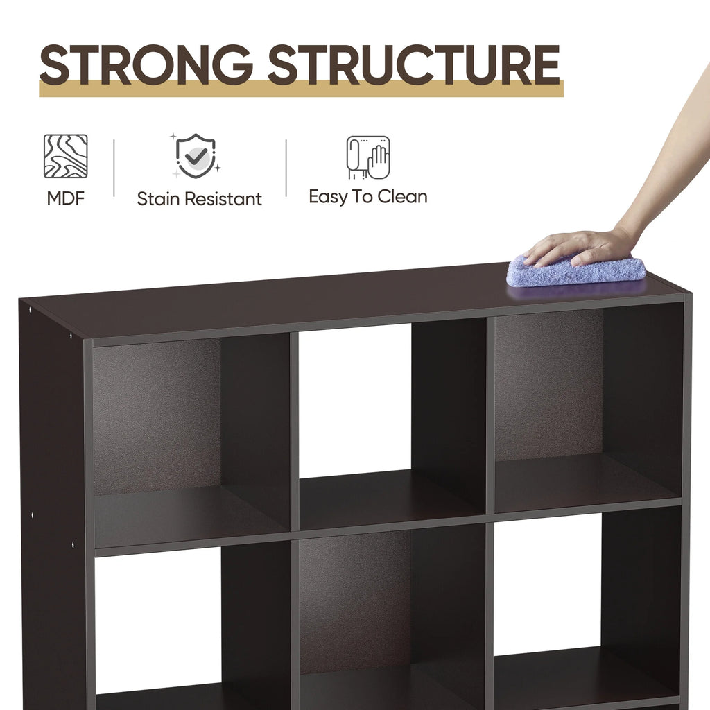 HomGarden 3-Tier 9 Cube Storage Organizer Wood Bookcase Cabinet Black A19933