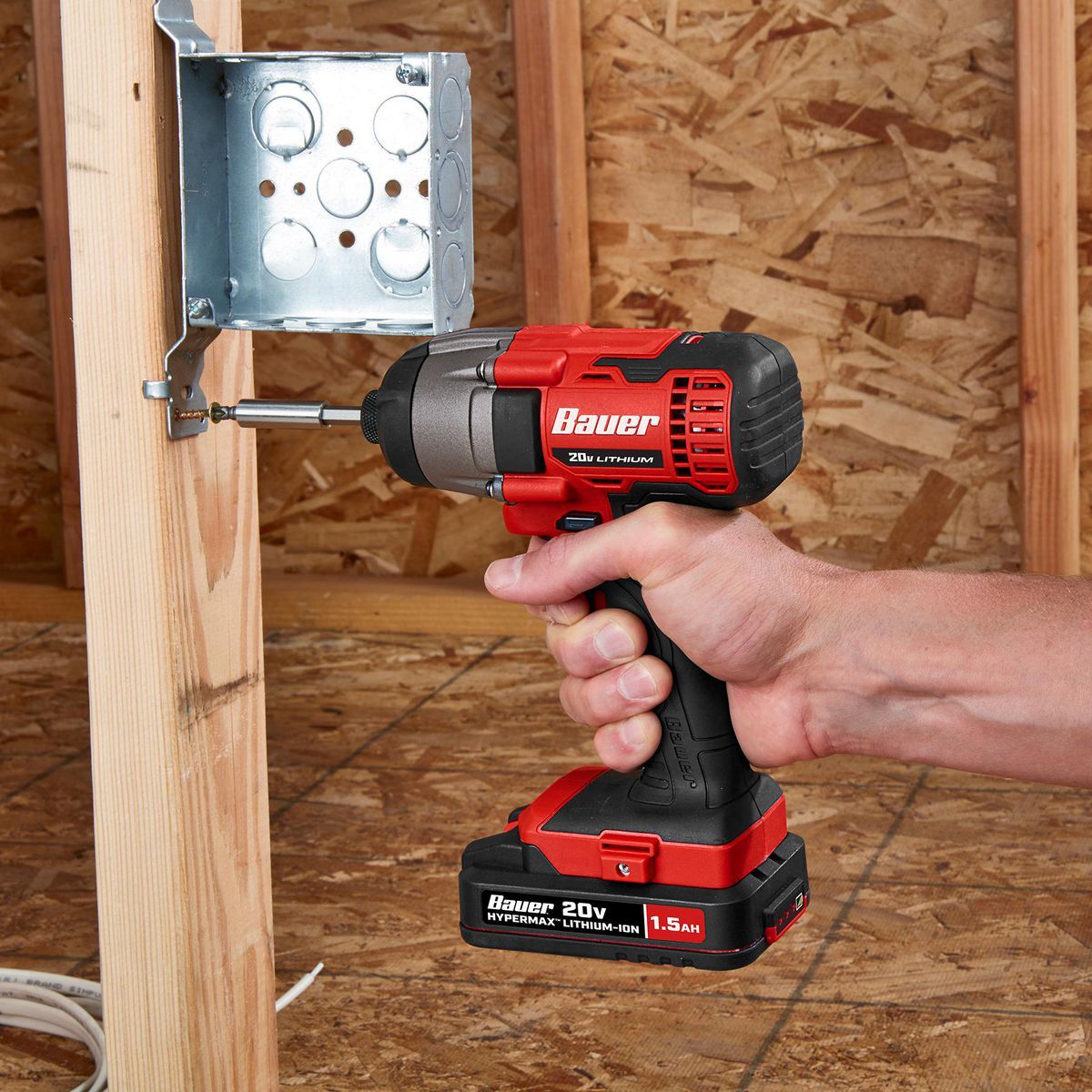 BAUER 20V Cordless 6-Tool Combo Kit with Batteries and Charger W37684