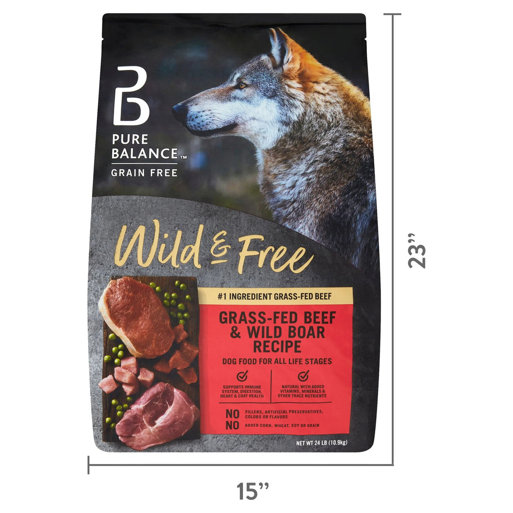 Pure Balance Wild & Free Beef & Wild Boar Recipe Grain-Free Dry Dog Food, 24 lbs L20658