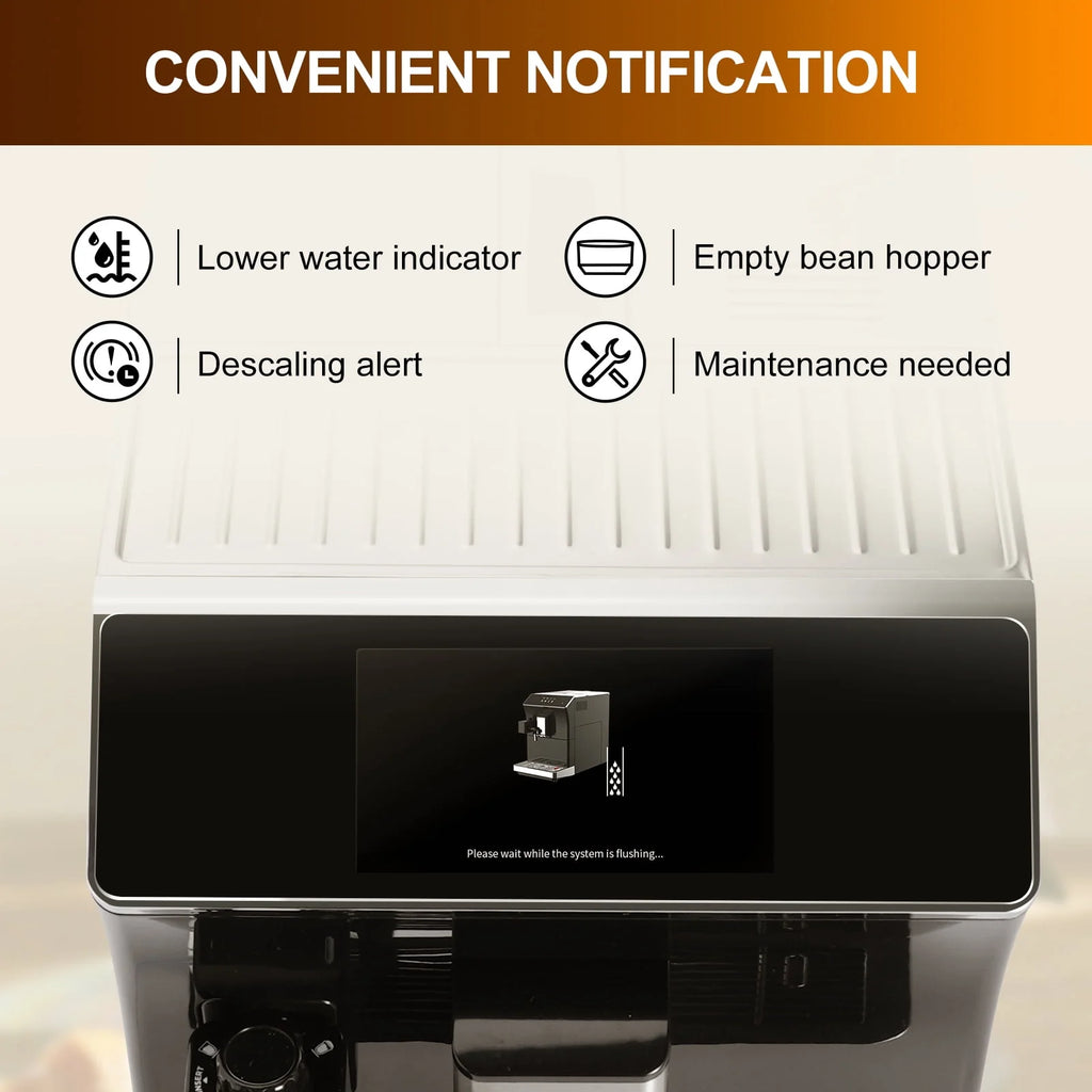 Mcilpoog WS-203 Super Automatic Espresso Coffee Machine with Touch Screen, Black Y5647