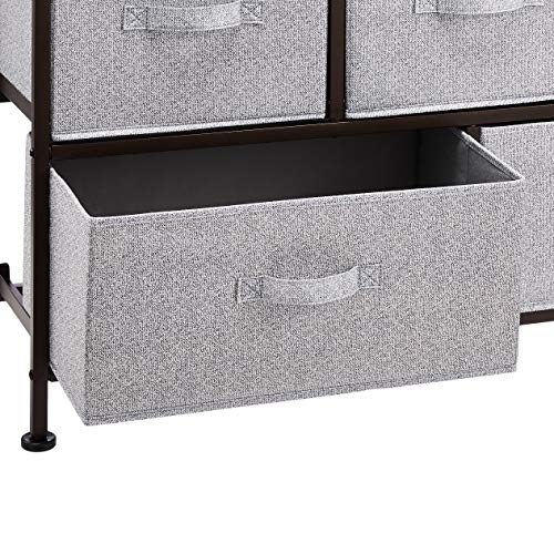 Amazon Basics Extra Wide 5-Drawer Fabric Storage Organizer, Bronze O570432