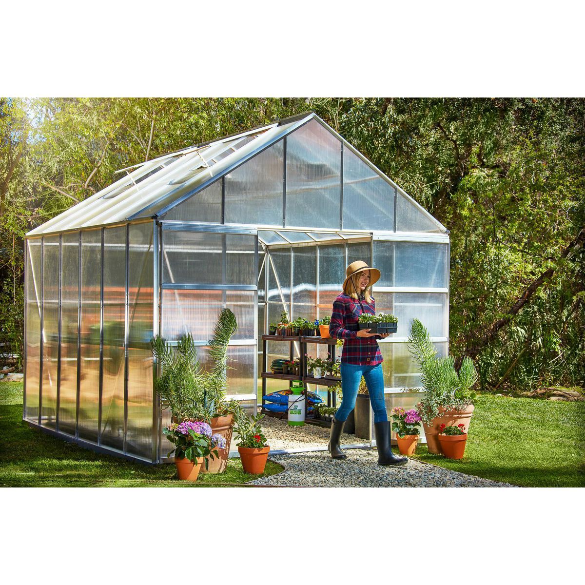 ONE STOP GARDENS 10 ft. x 12 ft. Greenhouse with 4 Vents S64269