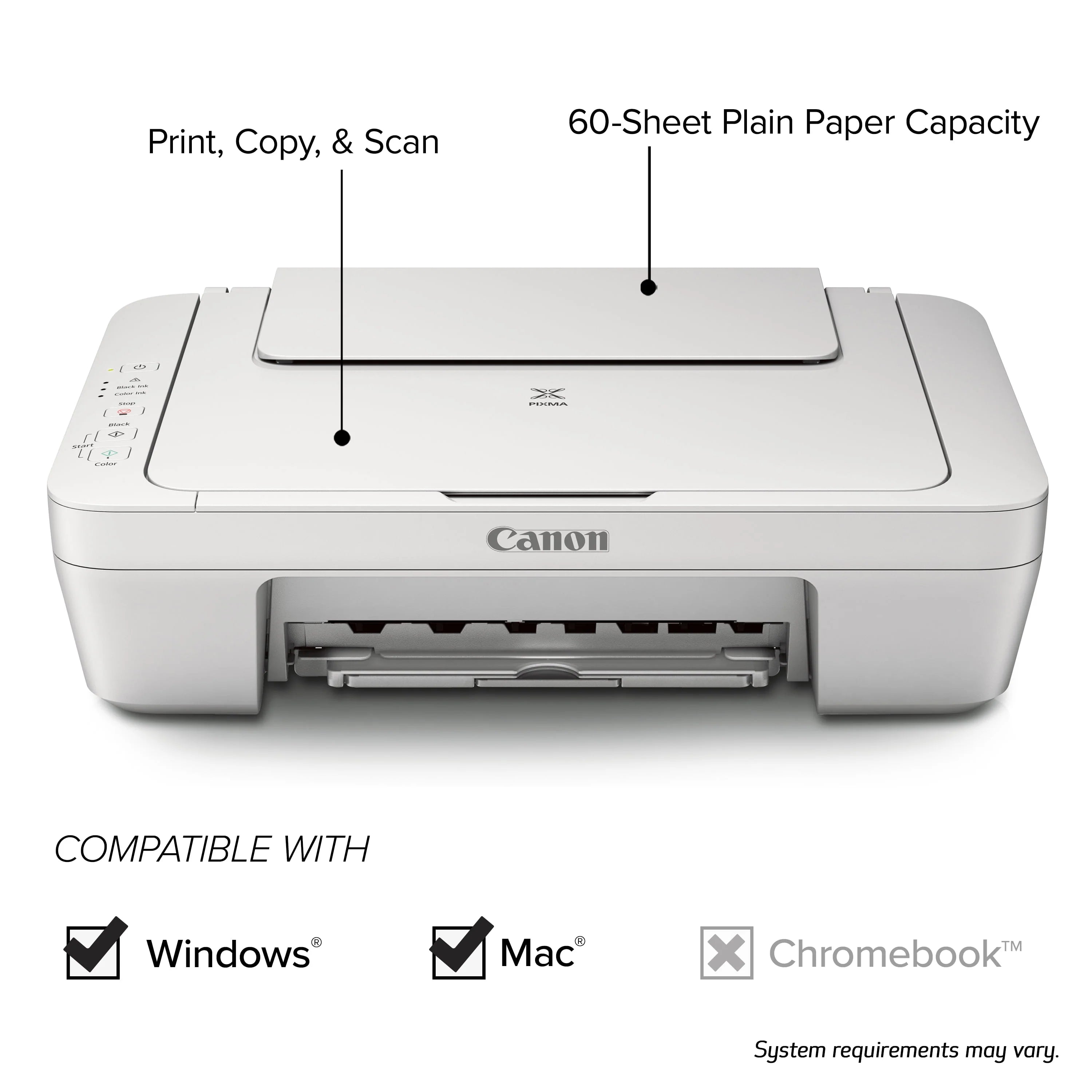 Canon PIXMA MG2522 All-in-One Inkjet Printer, White Q801