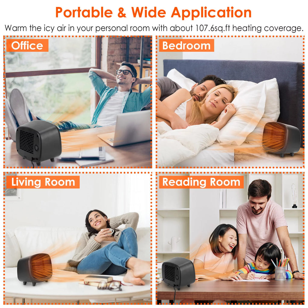 iMounTEK 900W PTC Ceramic Space Heater with Tip-Over Protection N7365