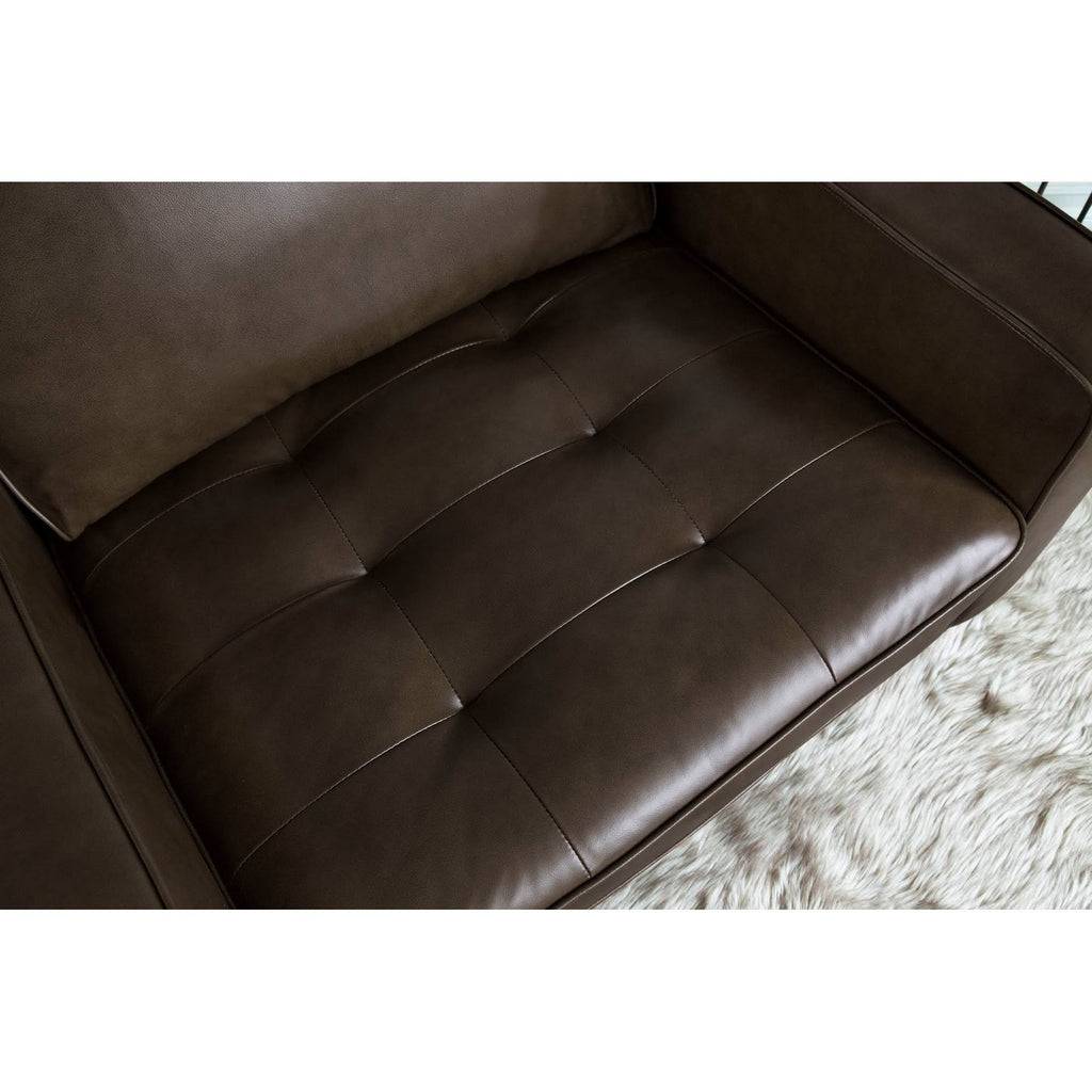 Abbyson Holloway Mid-Century Modern Top-Grain Leather Armchair Camel U229789