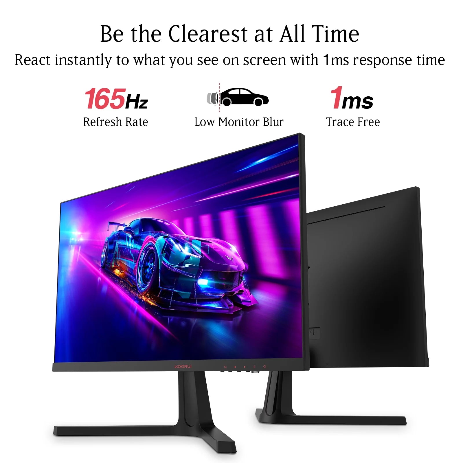 KOORUI 24 inch 165Hz 1ms Gaming Monitor, FHD 1080P VA, HDMI/DisplayPort F265