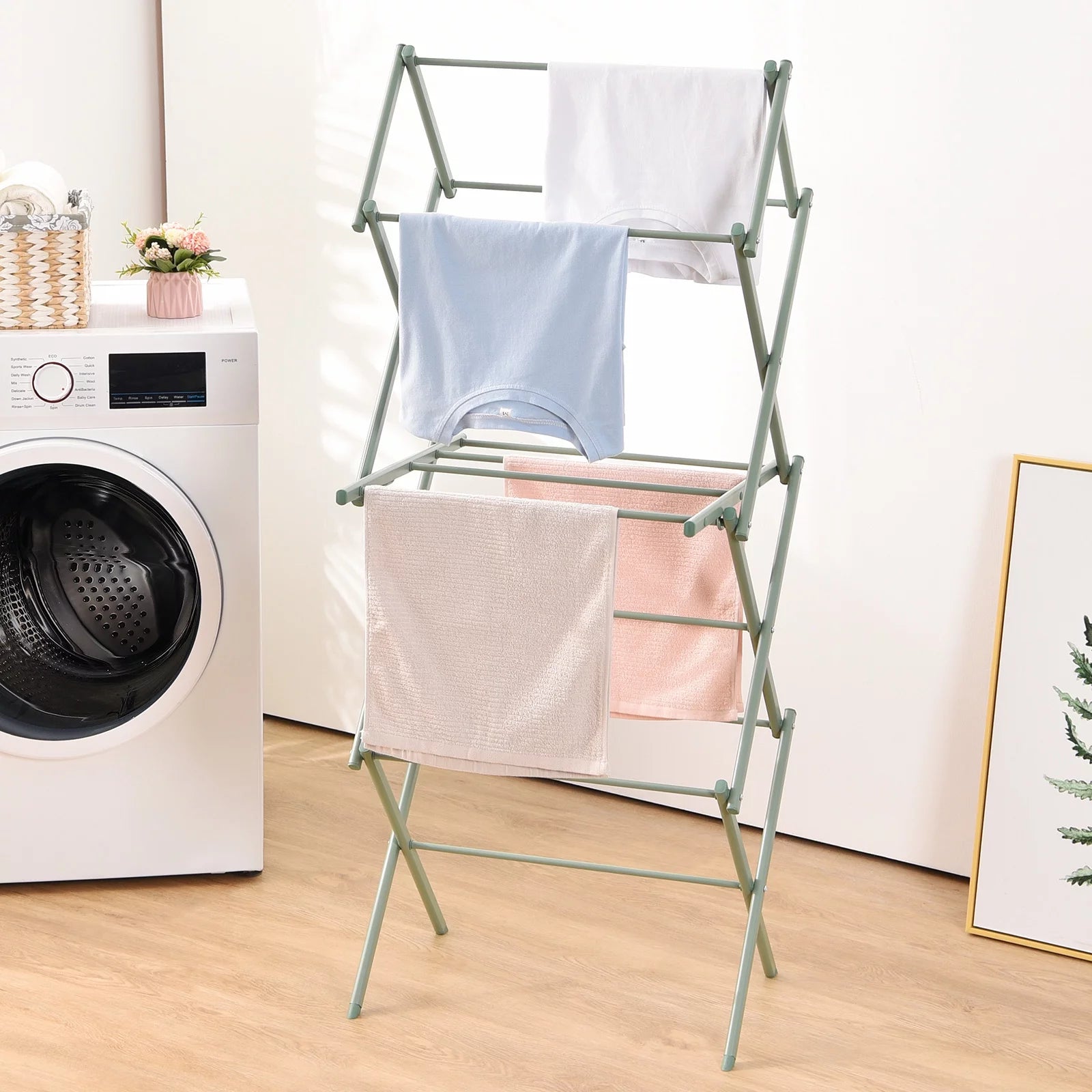 KK KINGRACK 3-Tier Collapsible Steel Clothes Drying Rack L182