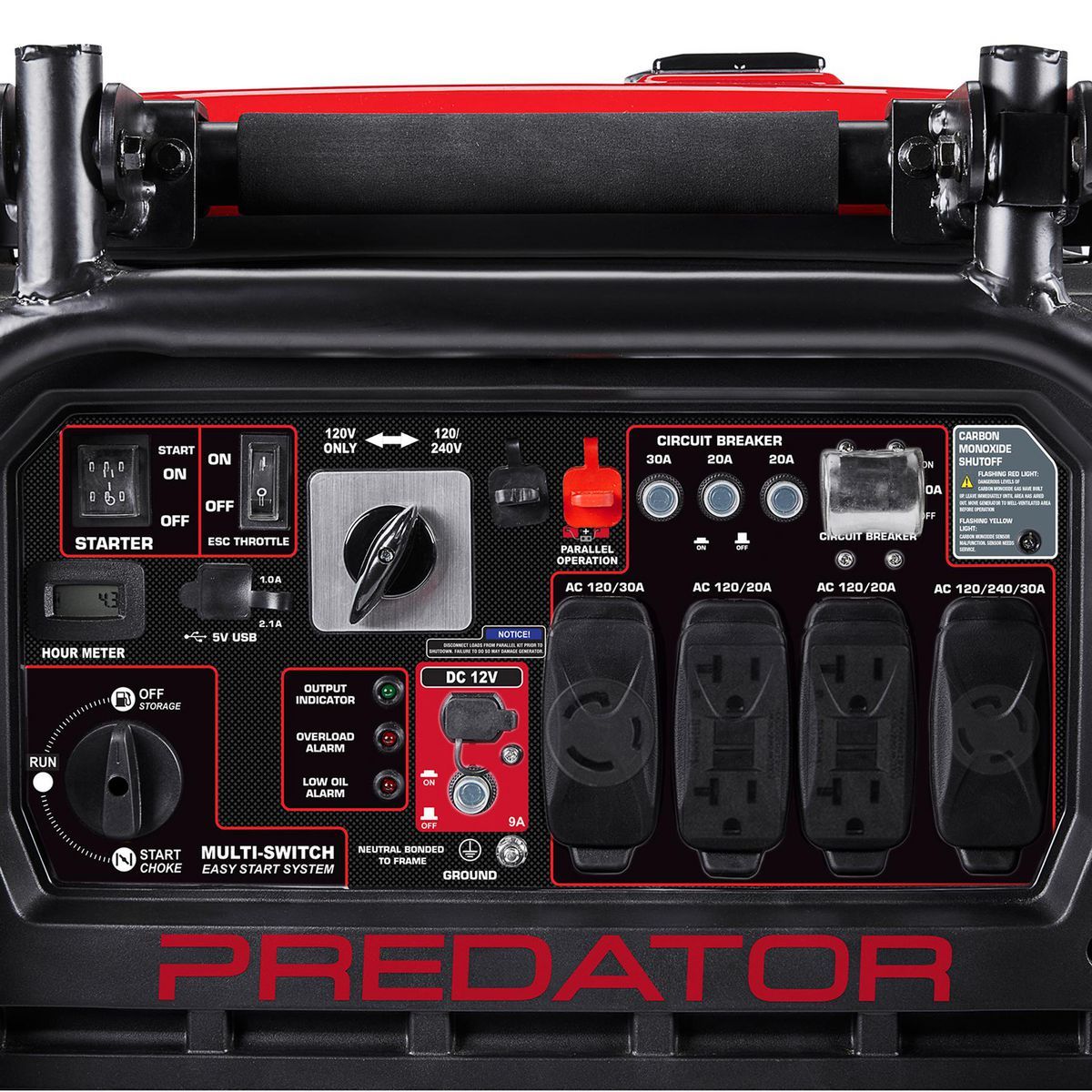 PREDATOR 9500 Watt SUPER QUIET Inverter Generator with CO SECURE Technology, EPA F832