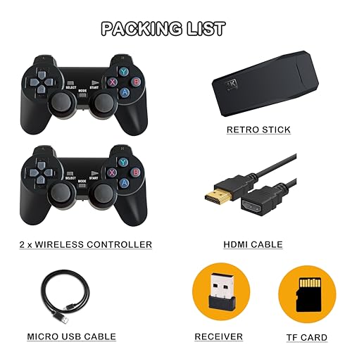 Retro Game Console with 4K HDMI and Dual Controllers T314745