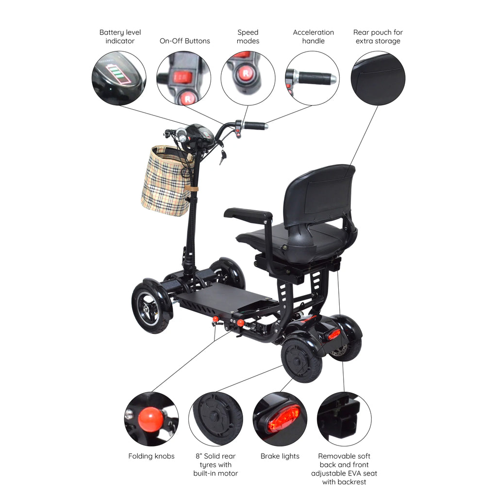 Compact Electric Scooter for Adults with Adjustable Seat and Armrests N441
