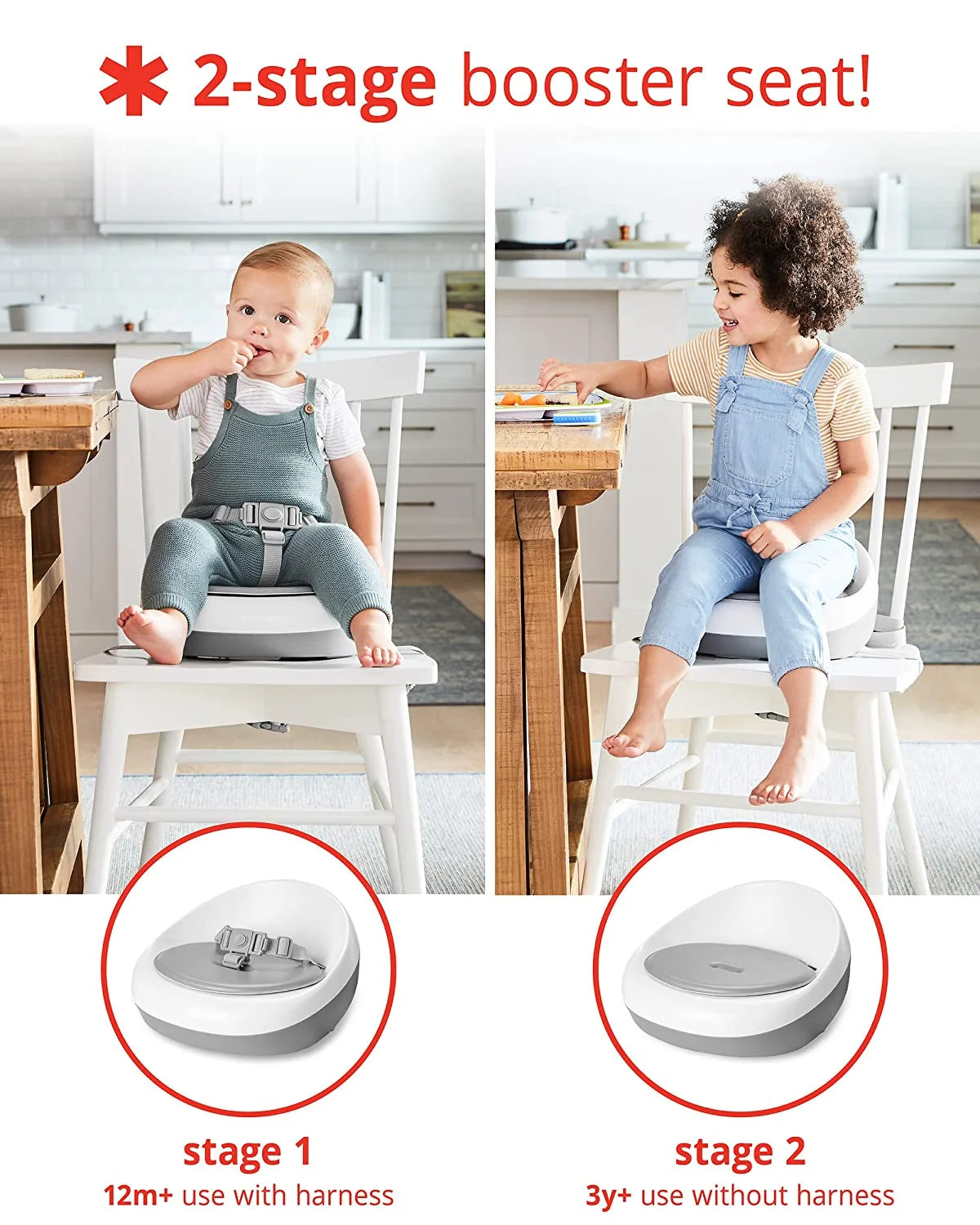 Skip Hop Booster Seat for Dining Table, Grey/White Q92834