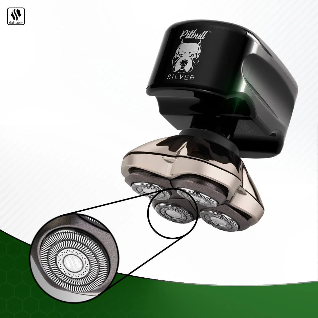 Skull Shaver Pitbull Silver PRO Electric Head Shaver for Men, Wet & Dry O268472