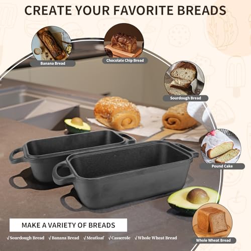 Enameled Cast Iron Bread Pan with Lid, 2 Piece Set, Lake Blue S82842