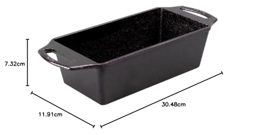 Lodge 10 Inch Pre-Seasoned Cast Iron Loaf Pan with Dual Handles, Black Z31349