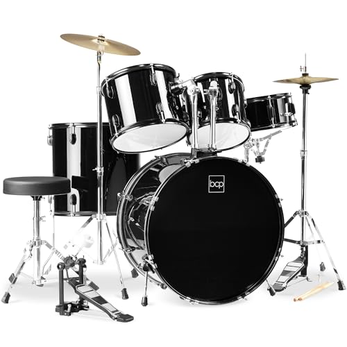 Best Choice Products 5-Piece Full Size Adult Drum Set with Cymbal Stands, Stool, Pedal, Sticks - Dark Blue Sparkle D34023