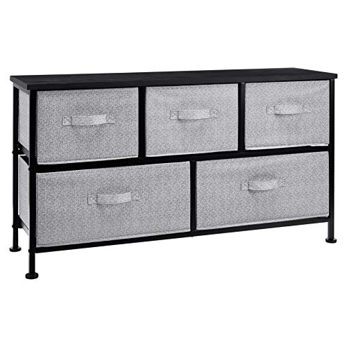 Amazon Basics Extra Wide 5-Drawer Fabric Storage Organizer, Bronze O570432