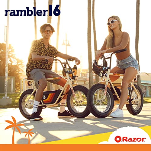 Razor Rambler 16 36V Electric Minibike with Retro Style, Retrospec Dakota Adult Helmet B115
