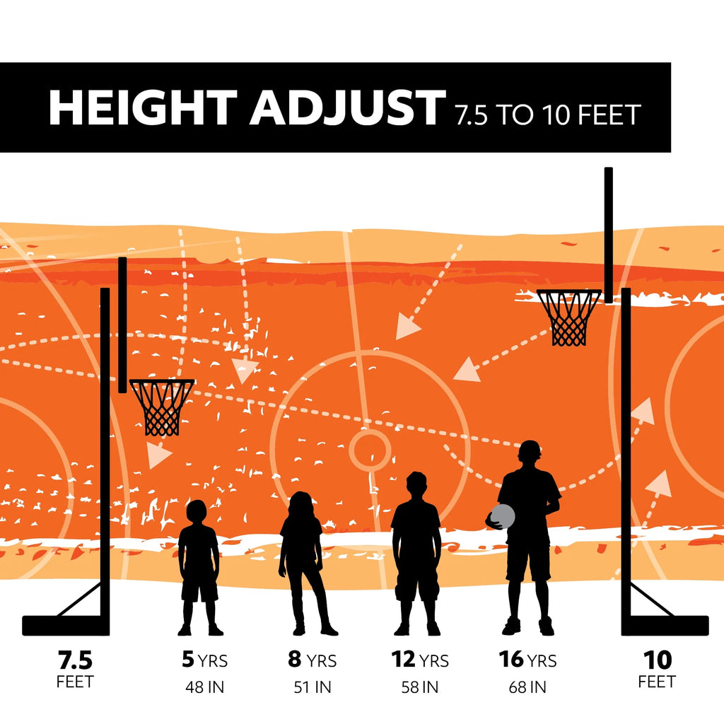 Lifetime Adjustable Portable Basketball Hoop, 44 inch HDPE Plastic Impact A80209