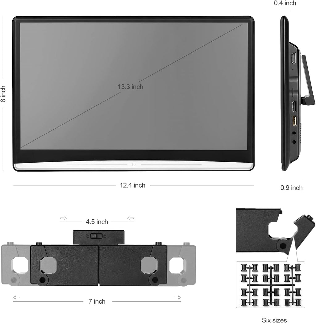 Ventray 13.3 Inch Android 10 Car Headrest Video Player with Touch Screen J3048
